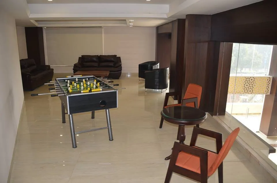 The recreation room with foosball