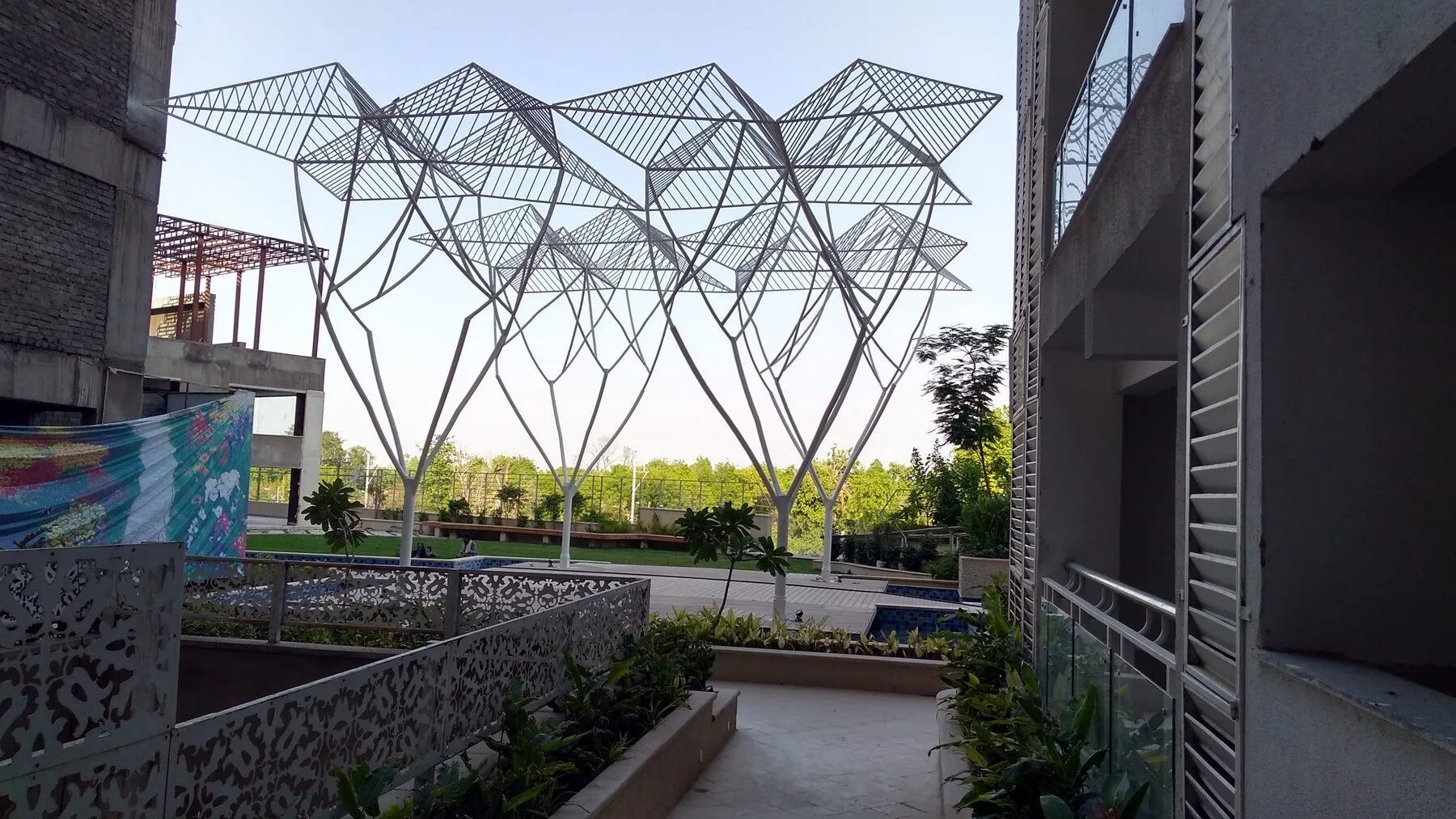 Podium garden at Keshar Apartments