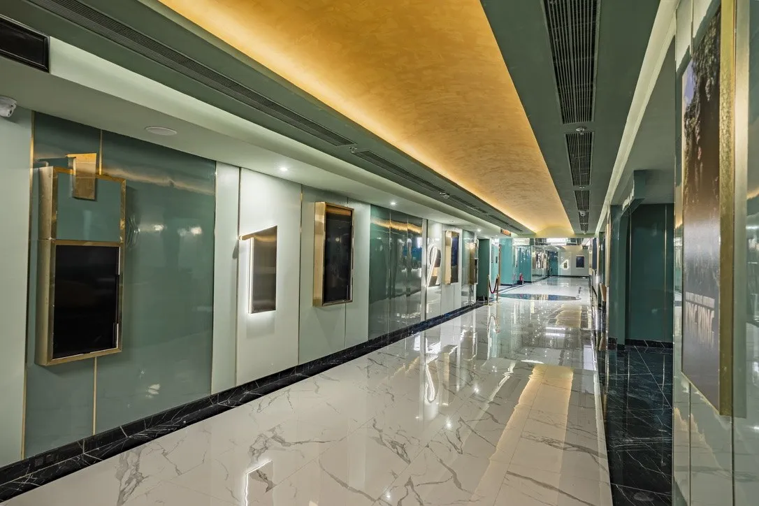 Corridor to the screens